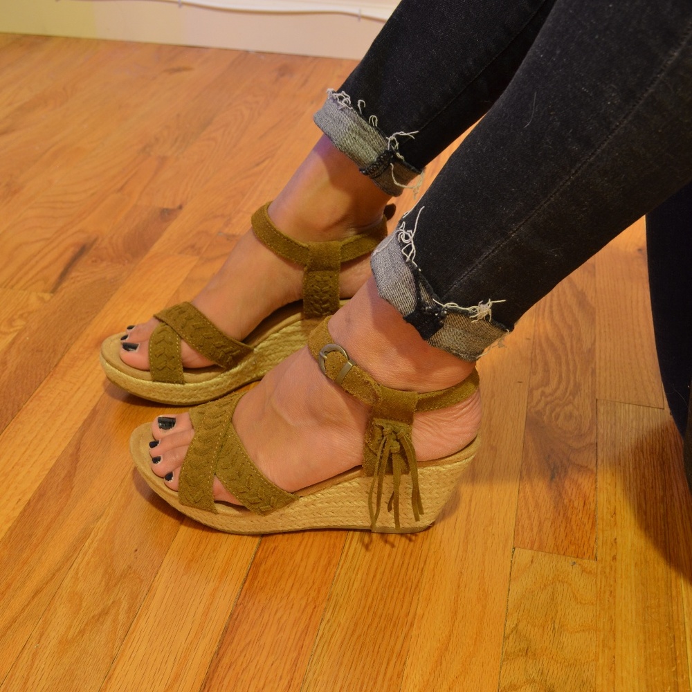 Suede Minnetonka Wedges